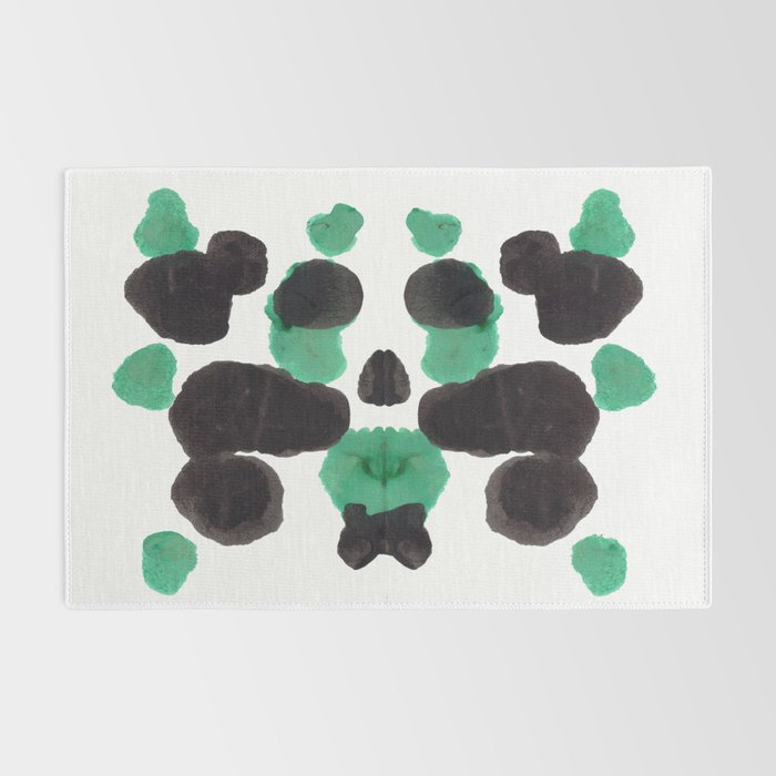 Green & Black Ink Blot Diagram Rug Gallery Image 2