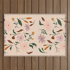 Flower Pattern Outdoor Rug Gallery Image 1