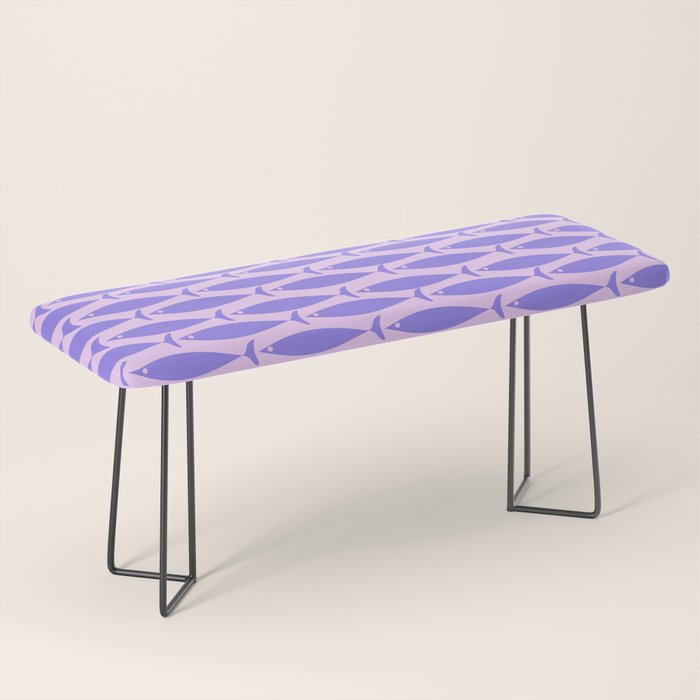 Fish Stripe Purple Minimal Mid Century Modern Lavender Lilac Pink Bench Gallery Image 1