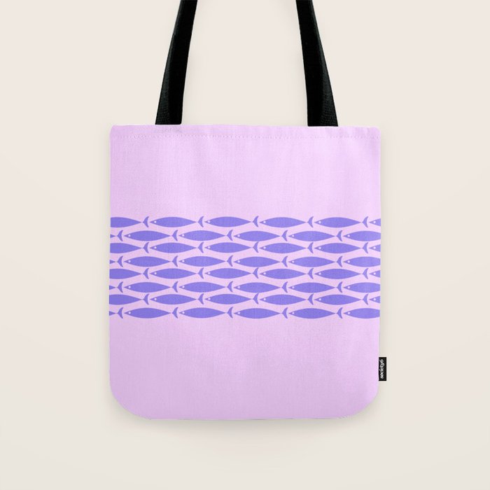 Fish Stripe Purple Minimal Mid Century Modern Lavender Lilac Pink Tote Bag Gallery Image 1