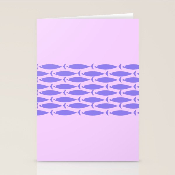Fish Stripe Purple Minimal Mid Century Modern Lavender Lilac Pink Stationery Card Gallery Image 2