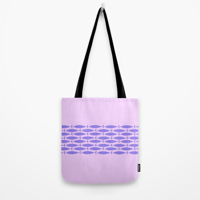 Fish Stripe Purple Minimal Mid Century Modern Lavender Lilac Pink Tote Bag Gallery Image 2