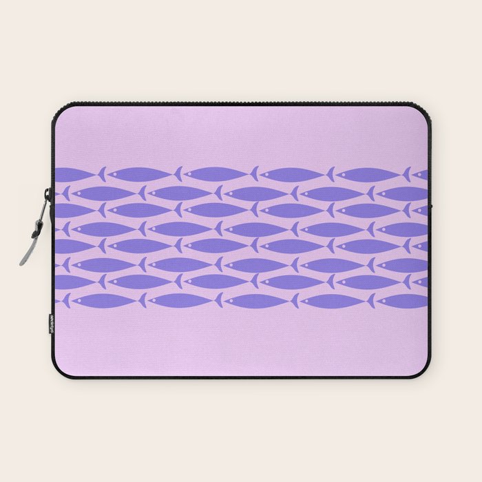 Fish Stripe Purple Minimal Mid Century Modern Lavender Lilac Pink Laptop Sleeve Gallery Image 1