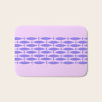 Fish Stripe Purple Minimal Mid Century Modern Lavender Lilac Pink Bath Mat Gallery Image 1