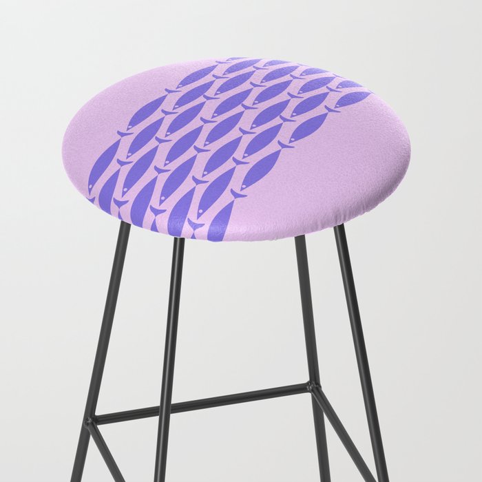 Fish Stripe Purple Minimal Mid Century Modern Lavender Lilac Pink Stool Gallery Image 2