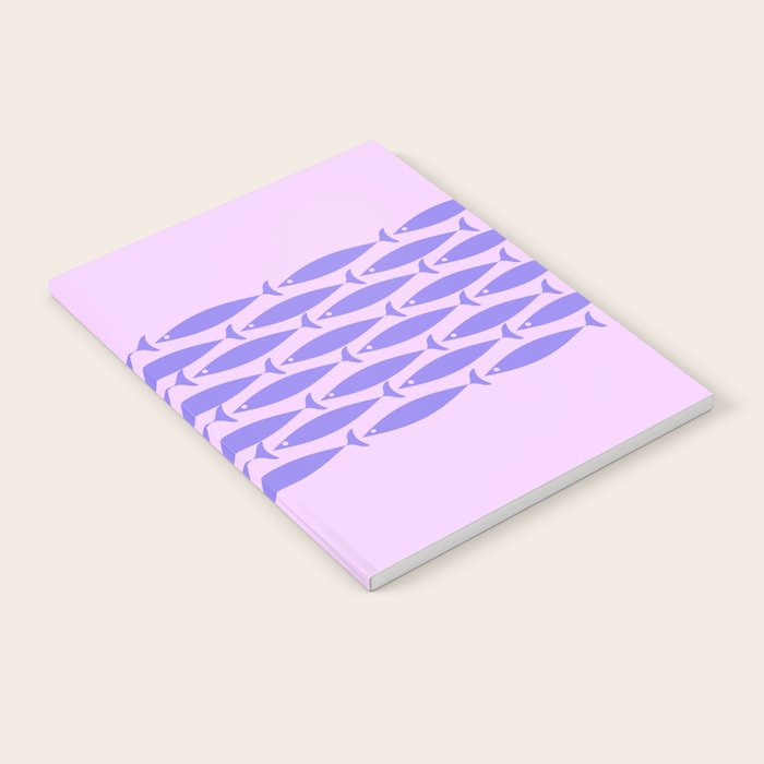 Fish Stripe Purple Minimal Mid Century Modern Lavender Lilac Pink Notebook Gallery Image 2