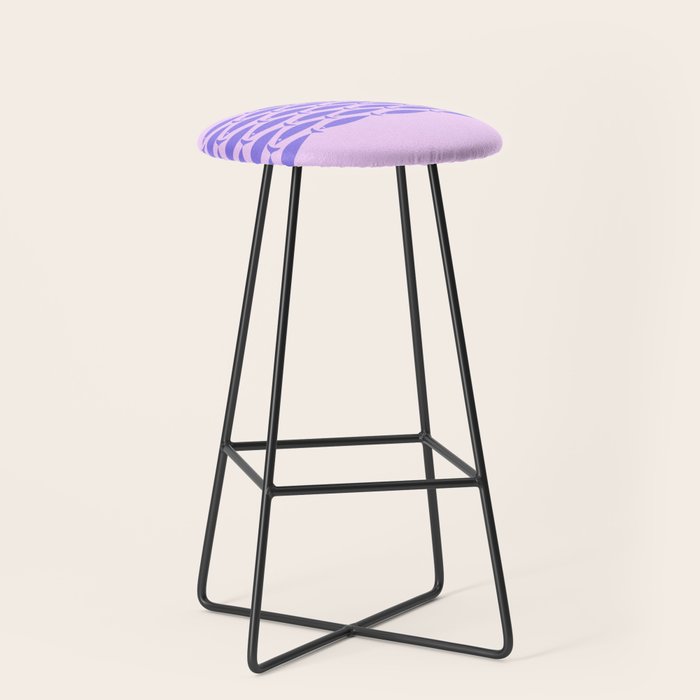 Fish Stripe Purple Minimal Mid Century Modern Lavender Lilac Pink Stool Gallery Image 1