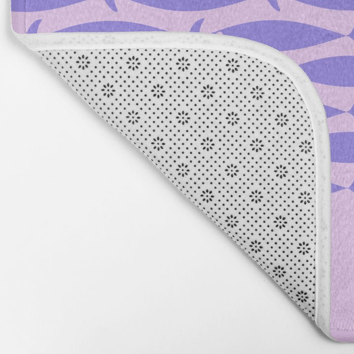 Fish Stripe Purple Minimal Mid Century Modern Lavender Lilac Pink Bath Mat Gallery Image 2