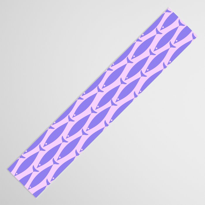 Fish Stripe Purple Minimal Mid Century Modern Lavender Lilac Pink Table Runner Gallery Image 3