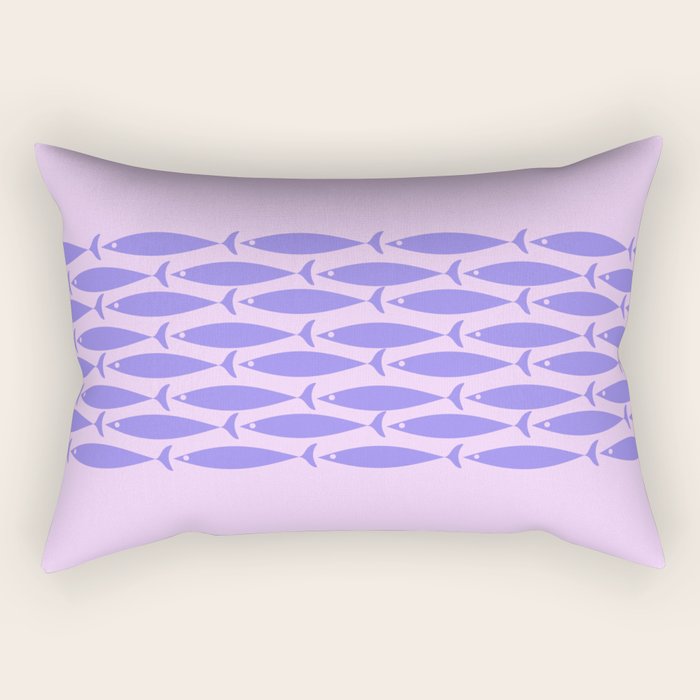 Fish Stripe Purple Minimal Mid Century Modern Lavender Lilac Pink Rectangular Pillow Gallery Image 1