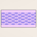 Fish Stripe Purple Minimal Mid Century Modern Lavender Lilac Pink Desk Mat Gallery Image 3