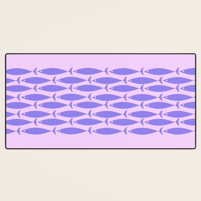 Fish Stripe Purple Minimal Mid Century Modern Lavender Lilac Pink Desk Mat Gallery Image 3