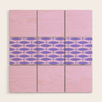 Fish Stripe Purple Minimal Mid Century Modern Lavender Lilac Pink Wood Wall Art Gallery Image 1