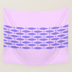 Fish Stripe Purple Minimal Mid Century Modern Lavender Lilac Pink Wall Tapestry Gallery Image 4