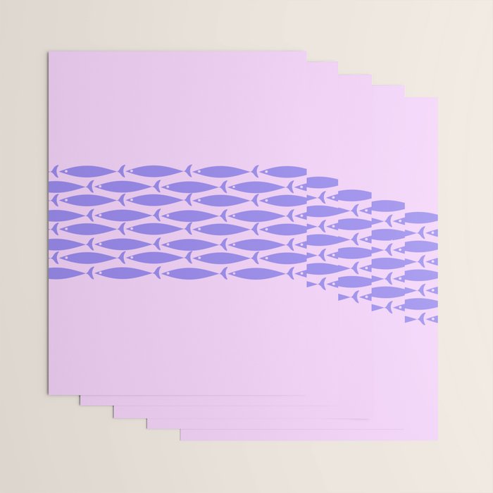 Fish Stripe Purple Minimal Mid Century Modern Lavender Lilac Pink Wrapping Paper Gallery Image 3