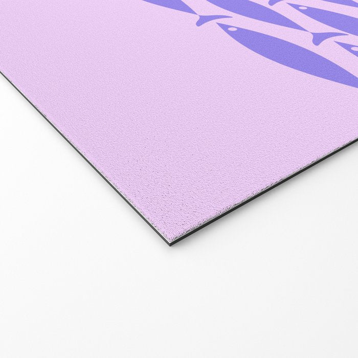 Fish Stripe Purple Minimal Mid Century Modern Lavender Lilac Pink Welcome Mat Gallery Image 2