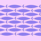 Fish Stripe Purple Minimal Mid Century Modern Lavender Lilac Pink Coffee Mug Gallery Image 2