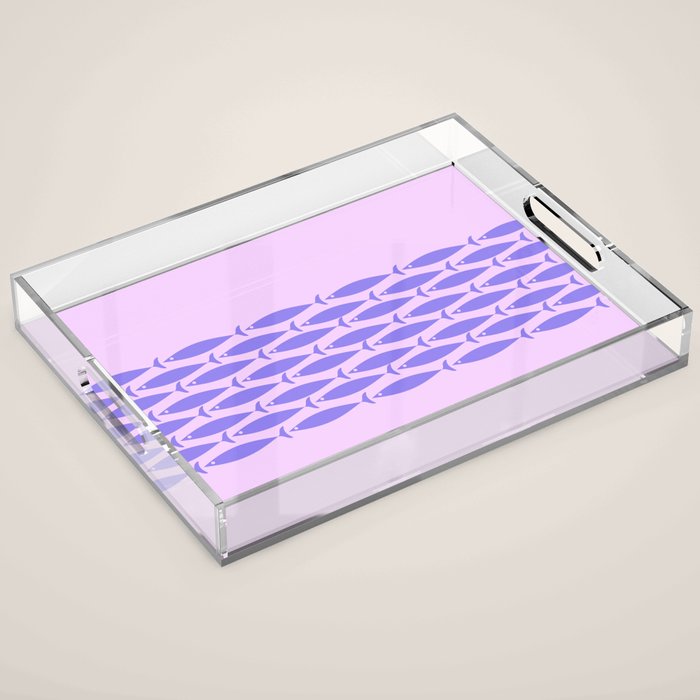 Fish Stripe Purple Minimal Mid Century Modern Lavender Lilac Pink Acrylic Tray Gallery Image 1