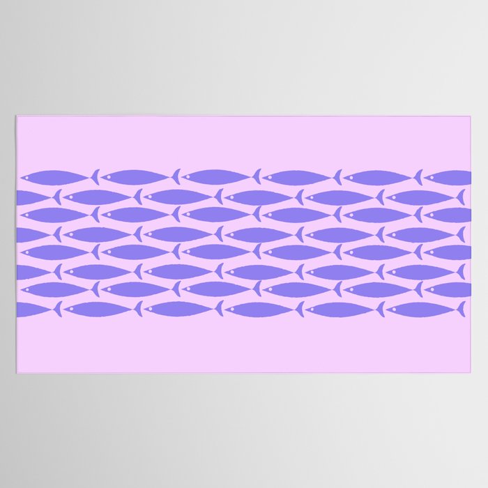 Fish Stripe Purple Minimal Mid Century Modern Lavender Lilac Pink Tablecloth Gallery Image 2