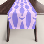 Fish Stripe Purple Minimal Mid Century Modern Lavender Lilac Pink Table Runner Gallery Image 1