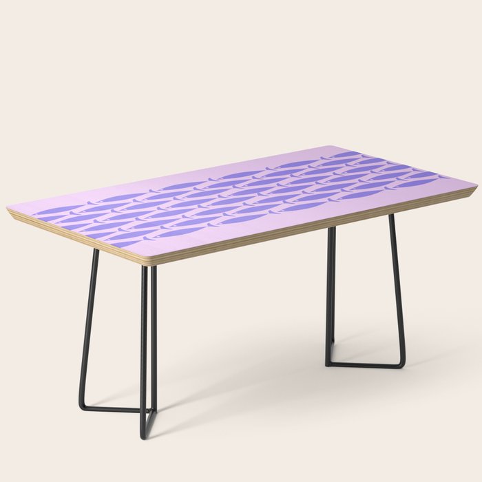 Fish Stripe Purple Minimal Mid Century Modern Lavender Lilac Pink Coffee Table Gallery Image 1
