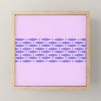 Fish Stripe Purple Minimal Mid Century Modern Lavender Lilac Pink Mini Art Print Gallery Image 1