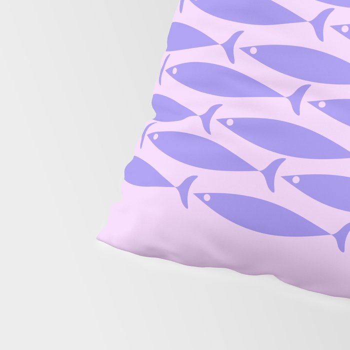 Fish Stripe Purple Minimal Mid Century Modern Lavender Lilac Pink Pillow Sham Gallery Image 4