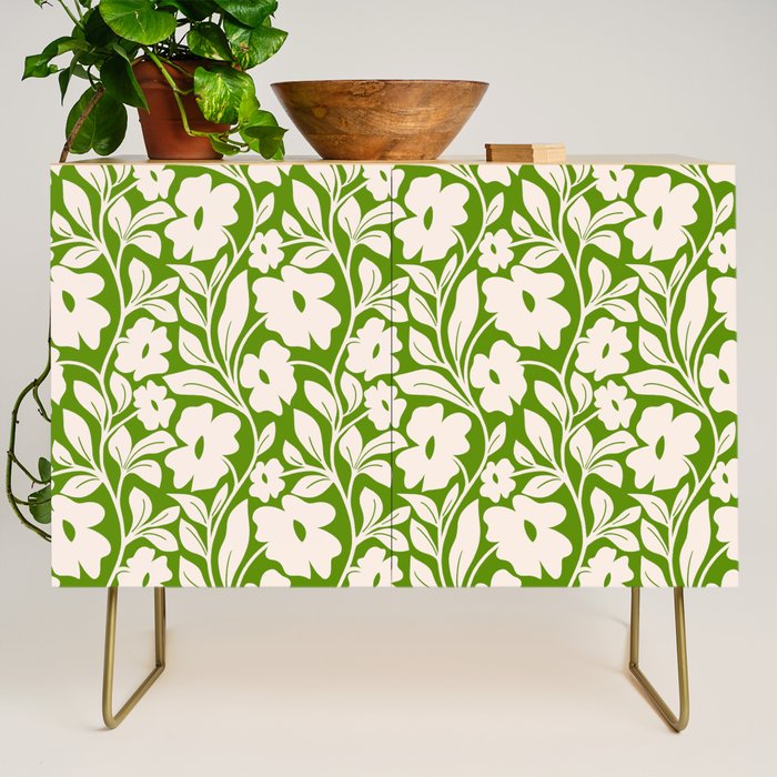 Tropical Vines Pattern - Green Credenza Gallery Image 1
