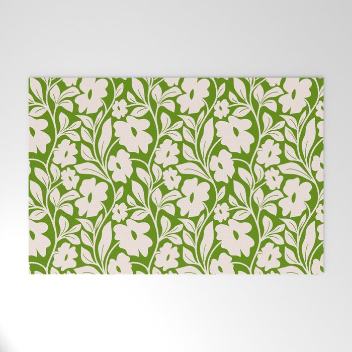 Tropical Vines Pattern - Green Welcome Mat Gallery Image 1