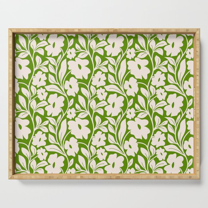 Tropical Vines Pattern - Green Serving Tray Gallery Image 1