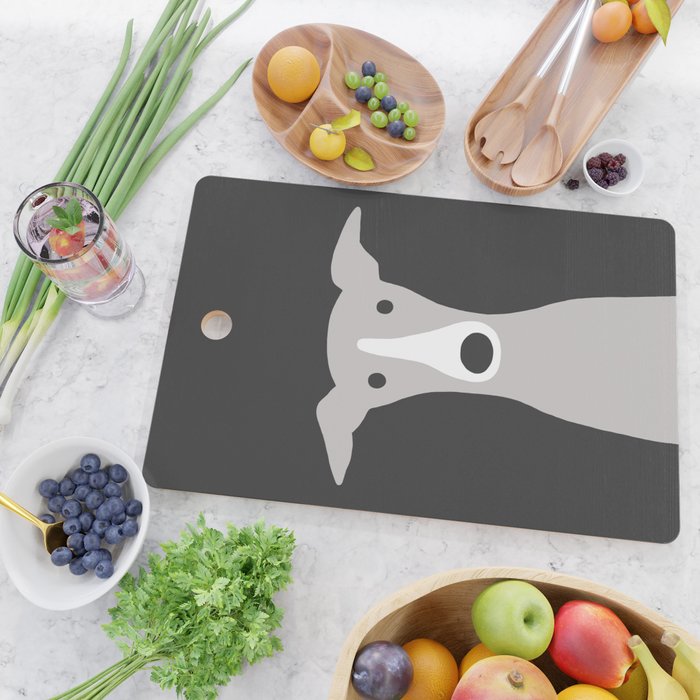 Cute Greyhound, Italian Greyhound or Whippet Cartoon Dog Cutting Board Gallery Image 2