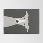Cute Greyhound, Italian Greyhound or Whippet Cartoon Dog Rug Gallery Image 2