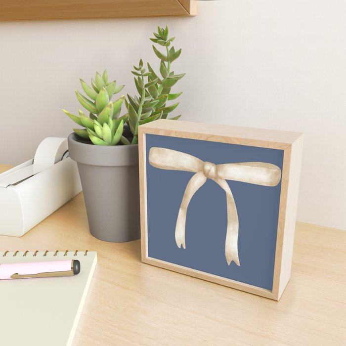 Bows & Ribbons Pattern XLIII Neutral Blue Mini Art Print Gallery Image 2