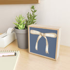 Bows & Ribbons Pattern XLIII Neutral Blue Mini Art Print Gallery Image 2
