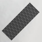 Japanese Waves Pattern Black on White Yoga Mat Gallery Image 1