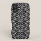 Japanese Waves Pattern Black on White iPhone Case Gallery Image 1