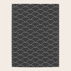 Japanese Waves Pattern Black on White Poster Gallery Image 4