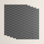 Japanese Waves Pattern Black on White Wrapping Paper Gallery Image 3