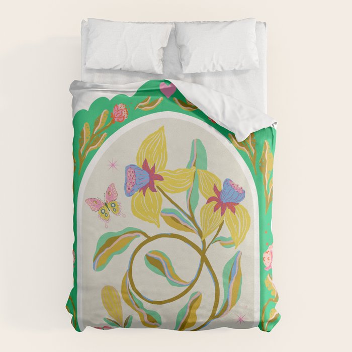Modern abstract flowers dance Duvet Cover Gallery Image 6
