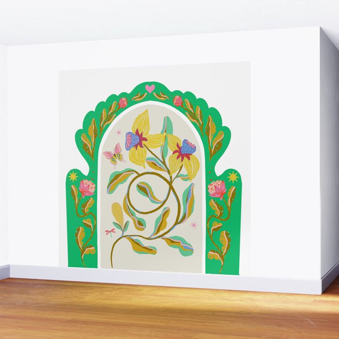 Modern abstract flowers dance Wall Mural Gallery Image 2