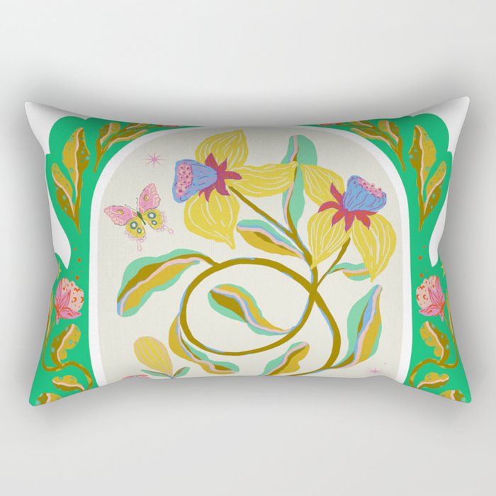 Modern abstract flowers dance Rectangular Pillow Gallery Image 1