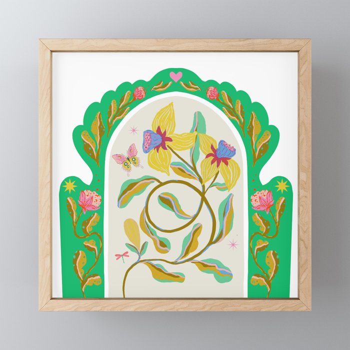 Modern abstract flowers dance Mini Art Print Gallery Image 1