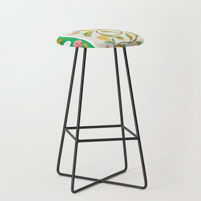 Modern abstract flowers dance Stool Gallery Image 1