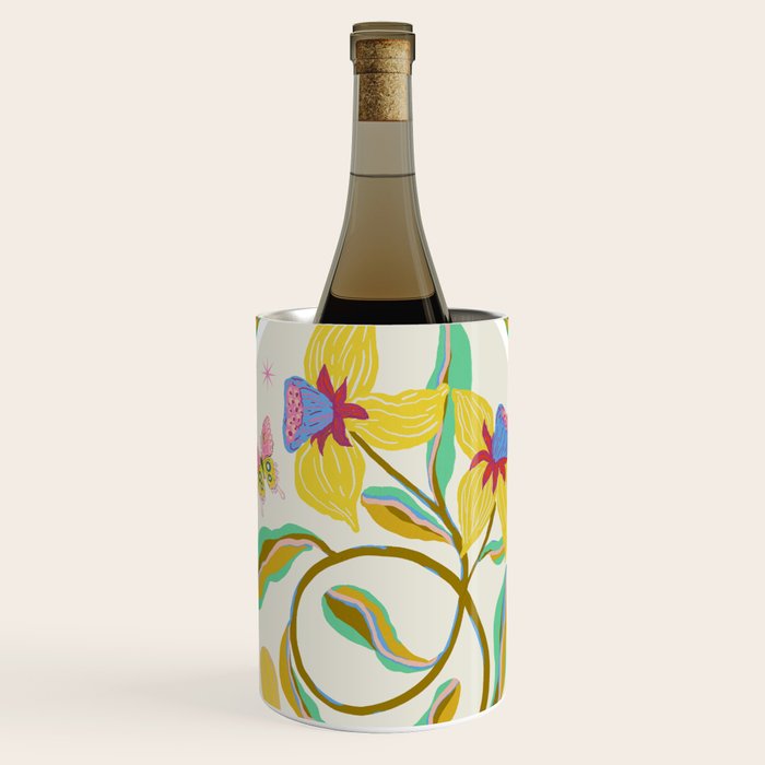 Modern abstract flowers dance Wine Chiller Gallery Image 1
