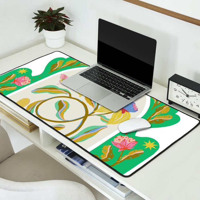 Modern abstract flowers dance Desk Mat Gallery Image 2