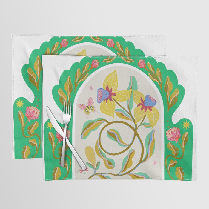 Modern abstract flowers dance Placemat Gallery Image 1