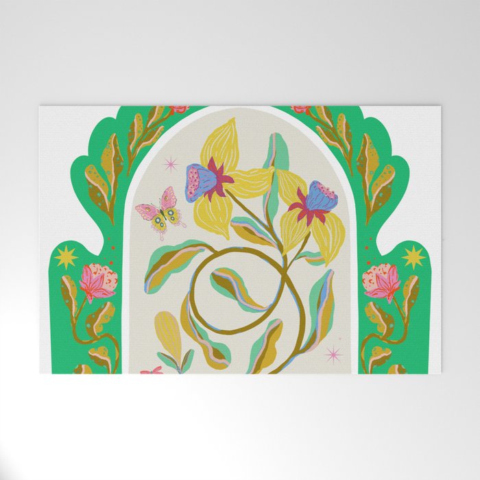 Modern abstract flowers dance Welcome Mat Gallery Image 1