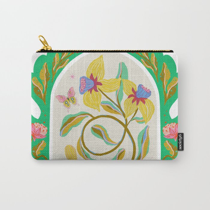 Modern abstract flowers dance Carry All Pouch Gallery Image 1
