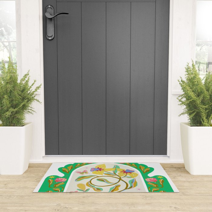 Modern abstract flowers dance Welcome Mat Gallery Image 3