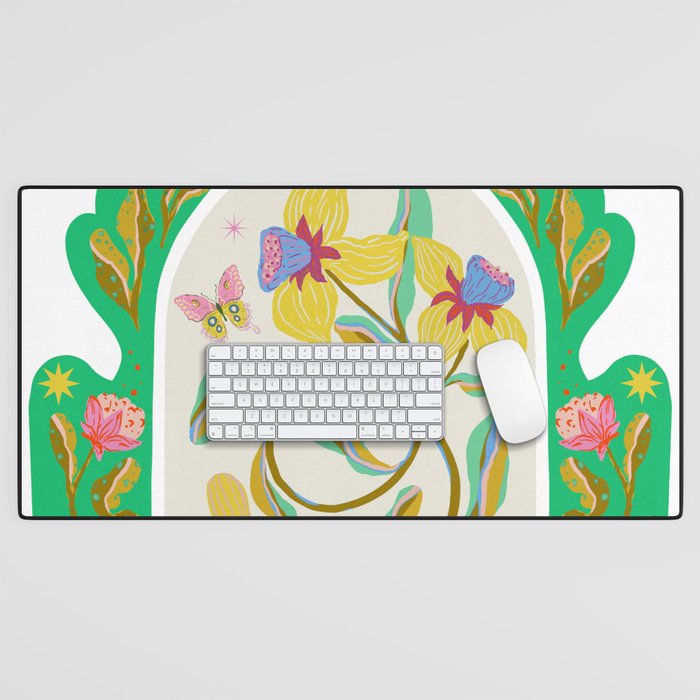 Modern abstract flowers dance Desk Mat Gallery Image 1